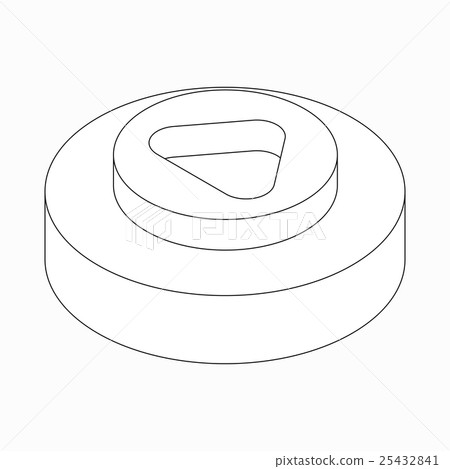 Rounded play button icon, isometric 3d style Rounded play button icon, isometric 3d style 25432841