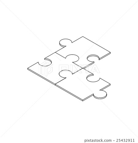 Puzzle icon, isometric 3d style 25432911