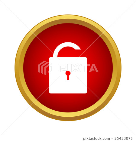 Open lock icon, simple style - Stock Illustration [25433075] - PIXTA