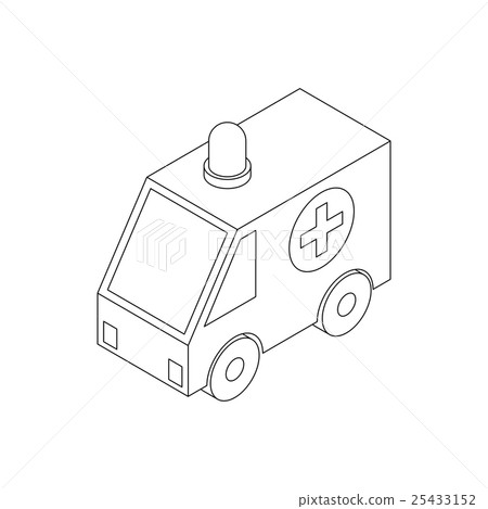 Ambulance icon, isometric 3d style 25433152