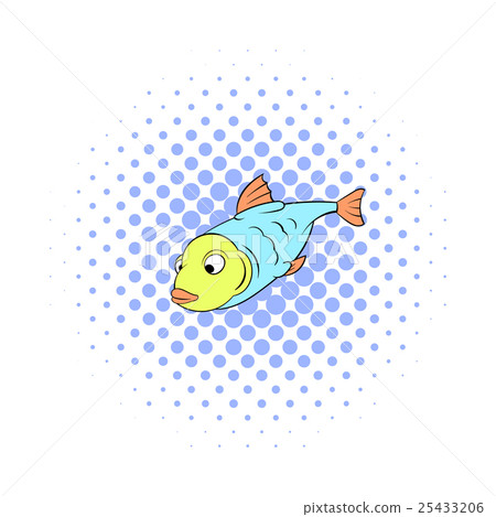 Fish icon in comics style 25433206