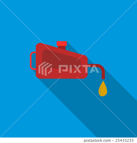 Red oiler icon, flat style 25433233