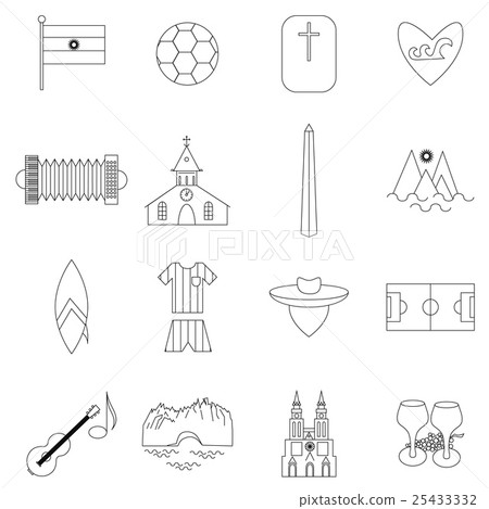 Argentina outline icons 25433332