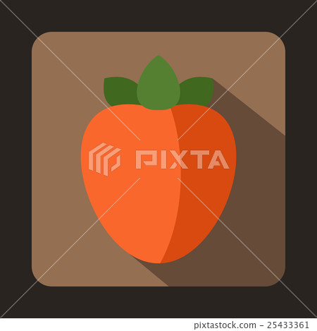 Ripe persimmon icon in flat style Ripe persimmon icon in flat style 25433361