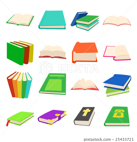 Book icons set, cartoon style Book icons set, cartoon style 25433721