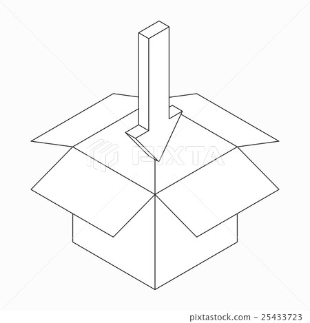 Box and pointing in arrow icon, isometric 3d style Box and pointing in arrow icon, isometric 3d style 25433723