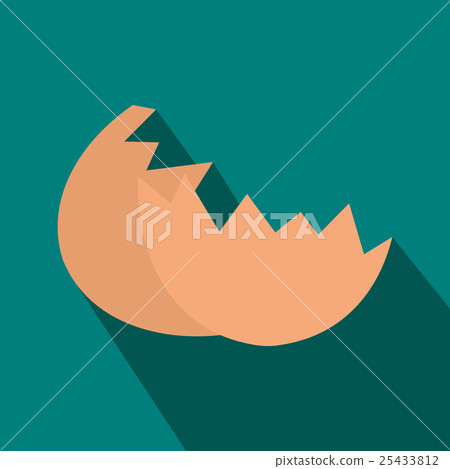 Egg shell icon, flat style 25433812