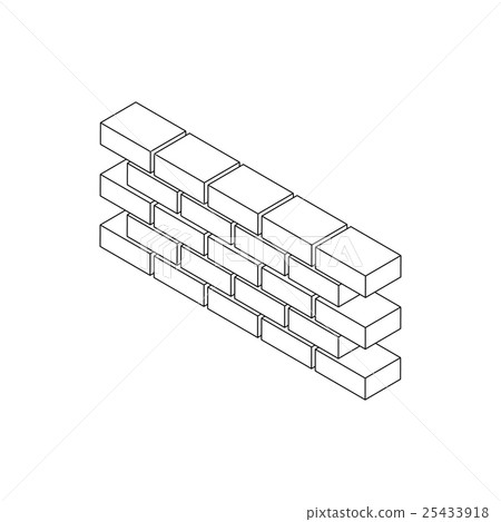 Part of brick wall icon, isometric 3d style 25433918