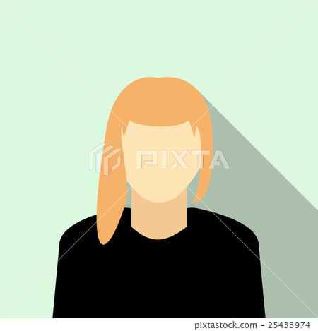 Girl with blond hair icon, flat style 25433974
