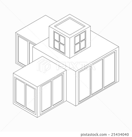 Modern house icon, isometric 3d style - Stock Illustration [25434040 ...