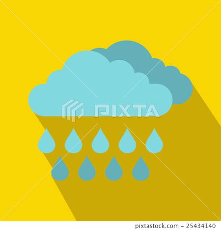 Cloud and rain icon, flat style - Stock Illustration [25434140] - PIXTA