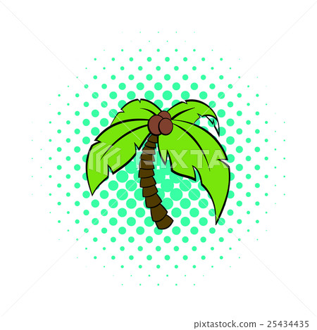 Palm tree icon, pop-art style 25434435