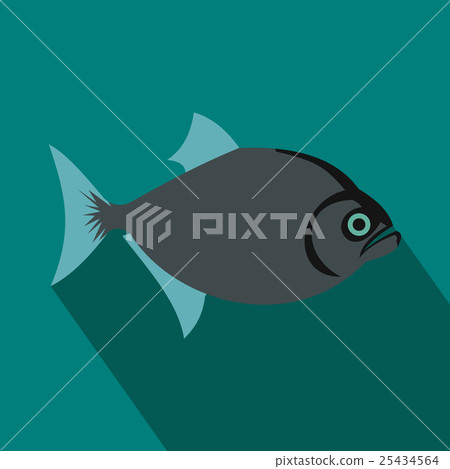Vampire fish icon, flat style - Stock Illustration [25434564] - PIXTA
