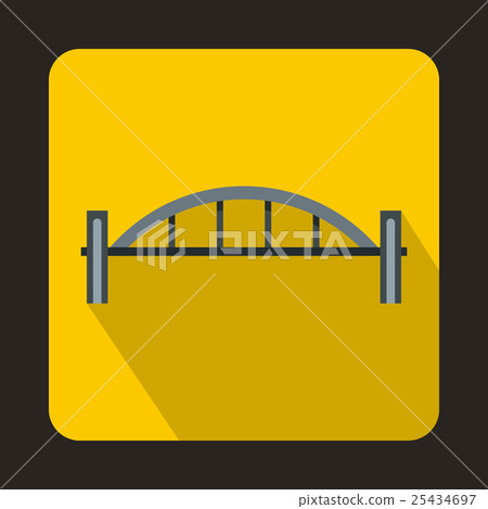 Bridge with round pillars icon, flat style 25434697