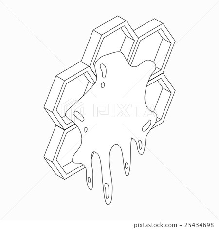Cells with honey icon, isometric 3d style 25434698