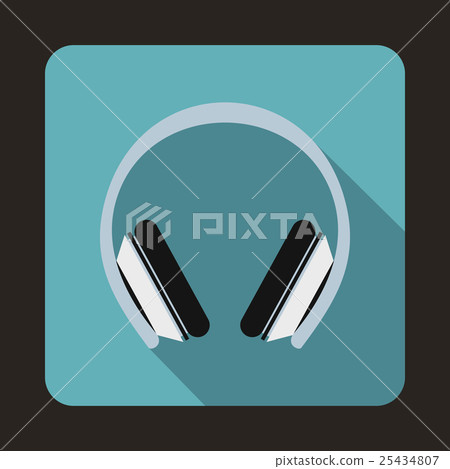 Protective headphones icon, flat style 25434807