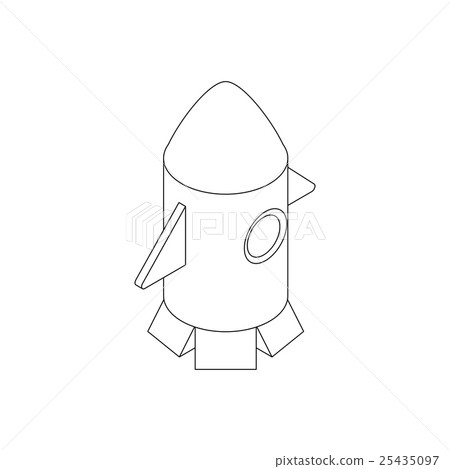 Rocket toy icon, isometric 3d style 25435097