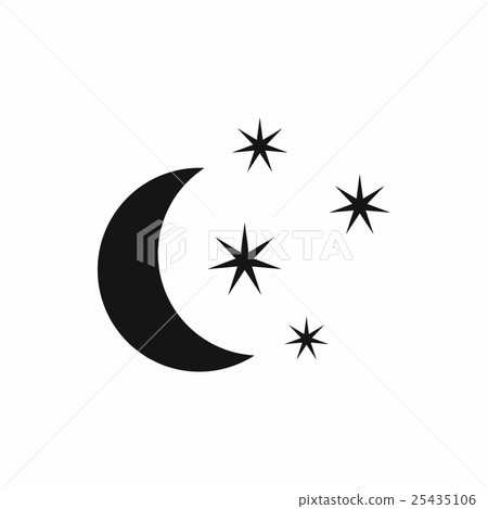 Moon and stars icon, simple style 25435106