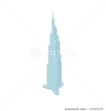Burj Khalifa icon, isometric 3d style 25435235