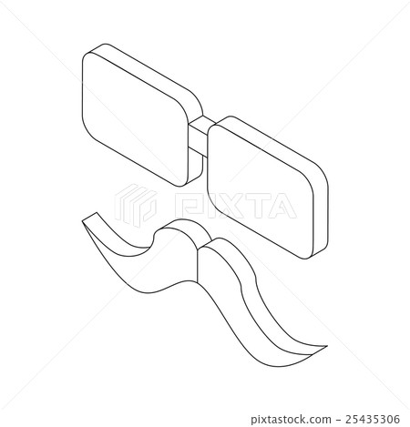 Glasses and mustache icon, isometric 3d style Glasses and mustache icon, isometric 3d style 25435306