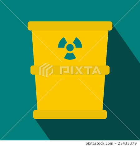 Bucket for hazardous waste icon, flat style Bucket for hazardous waste icon, flat style 25435379