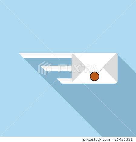 Sending a message icon, flat style 25435381