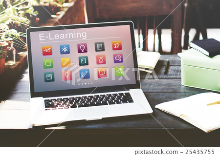 E-learning Online Education Application Concept E-learning Online Education Application Concept 25435755