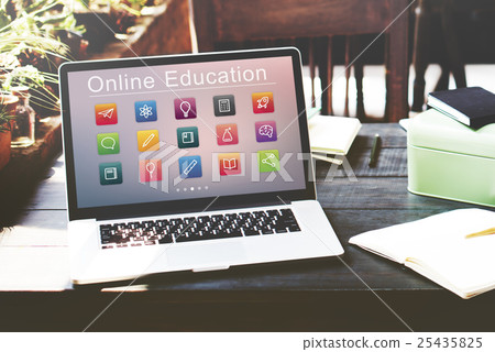 E-learning Online Education Application Concept E-learning Online Education Application Concept 25435825