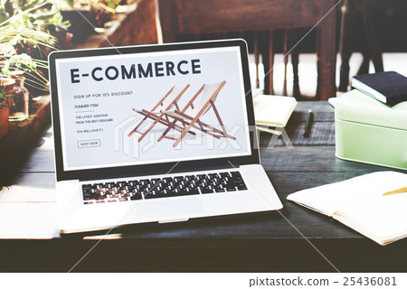 Shopping Online Shopaholics E-Commerce E-Shopping Concept 25436081