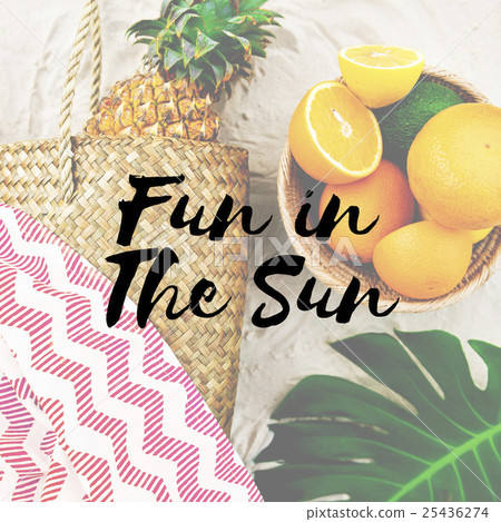 Summer Break Lifestyle Oranges Vacation Words Concept 25436274