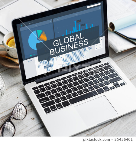 Business Analysis Data Global Trade Graphic Concept 25436401