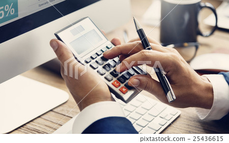 Calculate Balance Financial Accounting profit Debt Concept 25436615