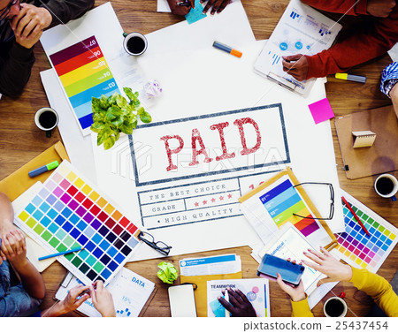 Paid Pay Receipt Finance Accounting Graphic Concept 25437454