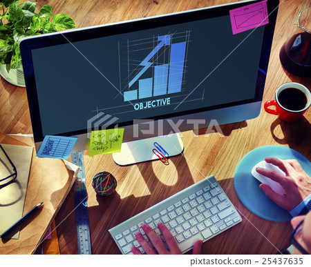 Objective Business Growth Graph Graphic Concept Objective Business Growth Graph Graphic Concept 25437635