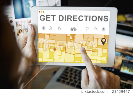 GPS Destination Route Map Graphic Concept 25439447
