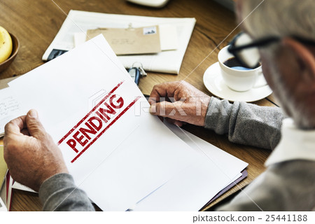 Pending Imported Purchase Business Concept 25441188