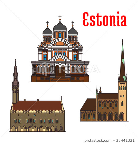 Estonia famous historic architecture icons Estonia famous historic architecture icons 25441321