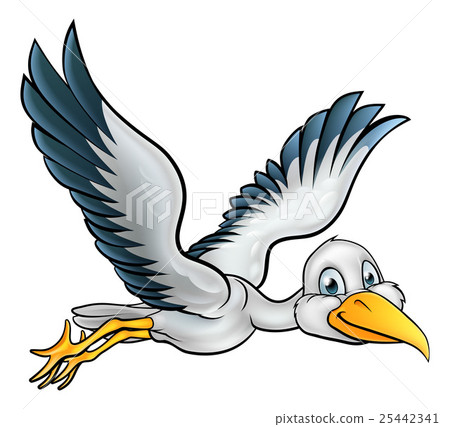 Cartoon Stork Bird 25442341