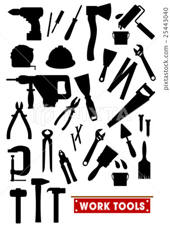 Work tools silhouette icons 25443040