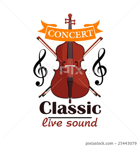 Double Bass. Classic live concert emblem Double Bass. Classic live concert emblem 25443079
