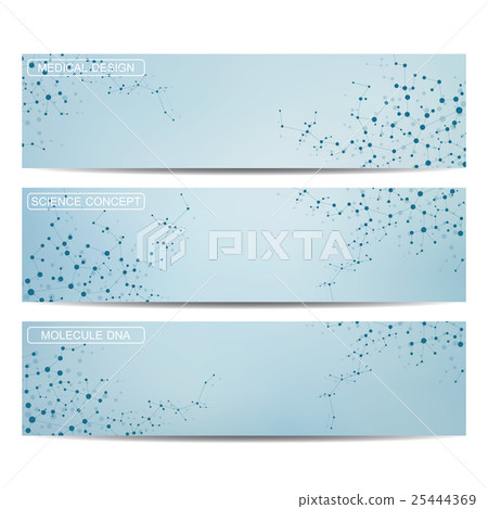 Modern science banners. Molecule structure of DNA 25444369