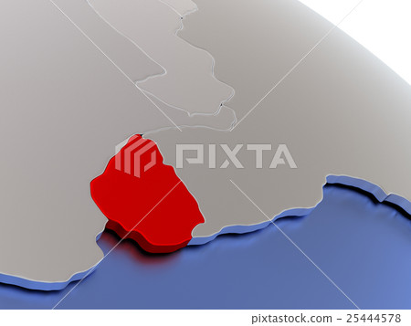 Uruguay on world map 25444578