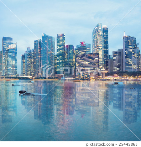 central Singapore skyline. Financial towers and central Singapore skyline. Financial towers and 25445863
