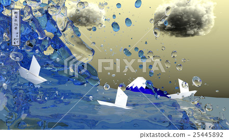 Katsushika Hokusai：Shin·Fukaku：36 Tomutake以微縮風格再現摺紙船和摺紙船 25445892