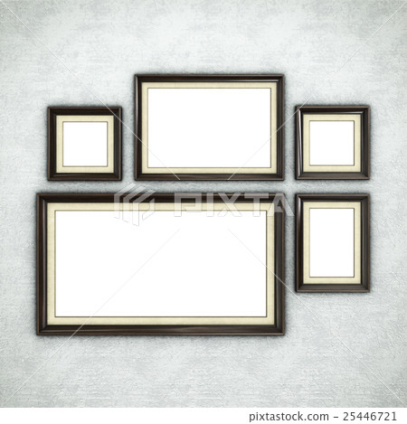 Wooden frame on wallpaper Wooden frame on wallpaper 25446721