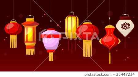 East Paper Street or House Lantern Row. Vector East Paper Street or House Lantern Row. Vector 25447234