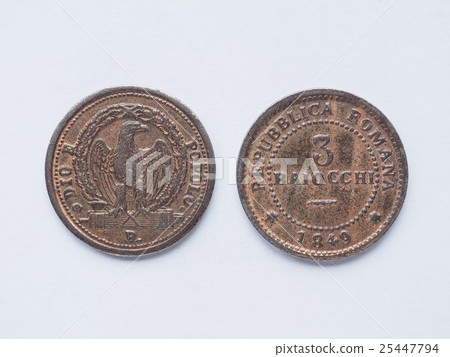 Old Italian coin 3 baiocchi Old Italian coin 3 baiocchi 25447794