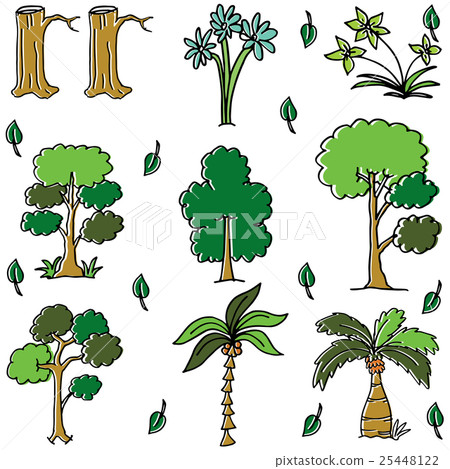 Different tree in doodles vector art Different tree in doodles vector art 25448122
