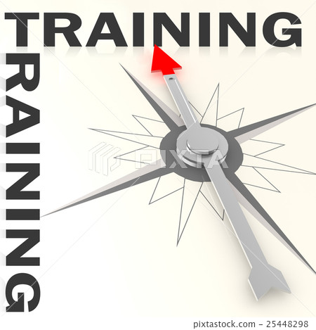 Compass with training word isolated 25448298