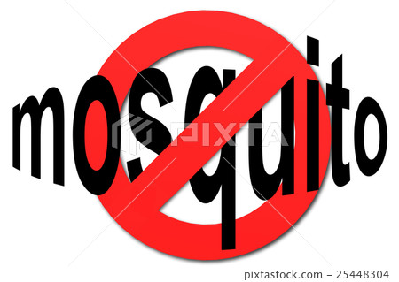 Stop mosquito sign in red 25448304